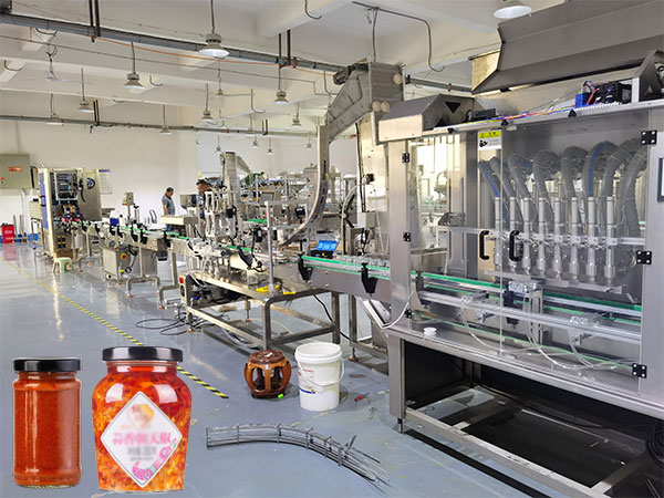 1L蒜蓉酱灌装机压盖生产线